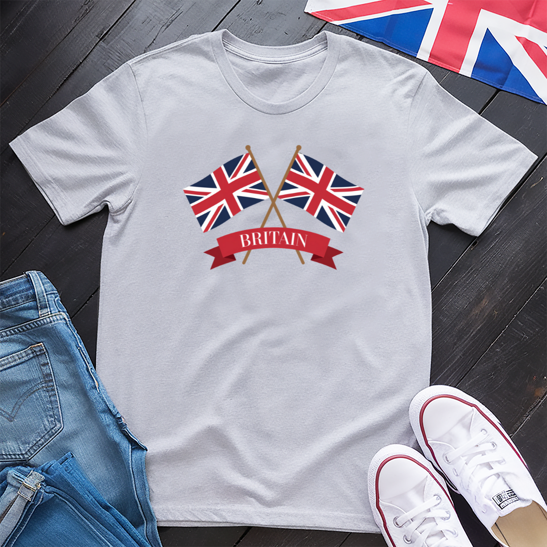 Brit Pride Crossed Flags T-shirt