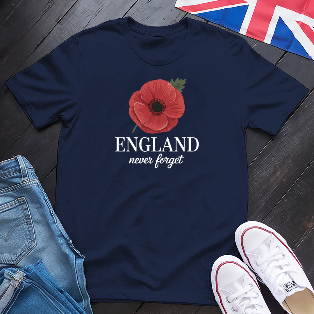 England Never Forget Poppy T-shirt