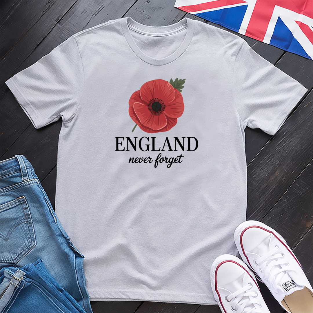 England Never Forget Poppy T-shirt