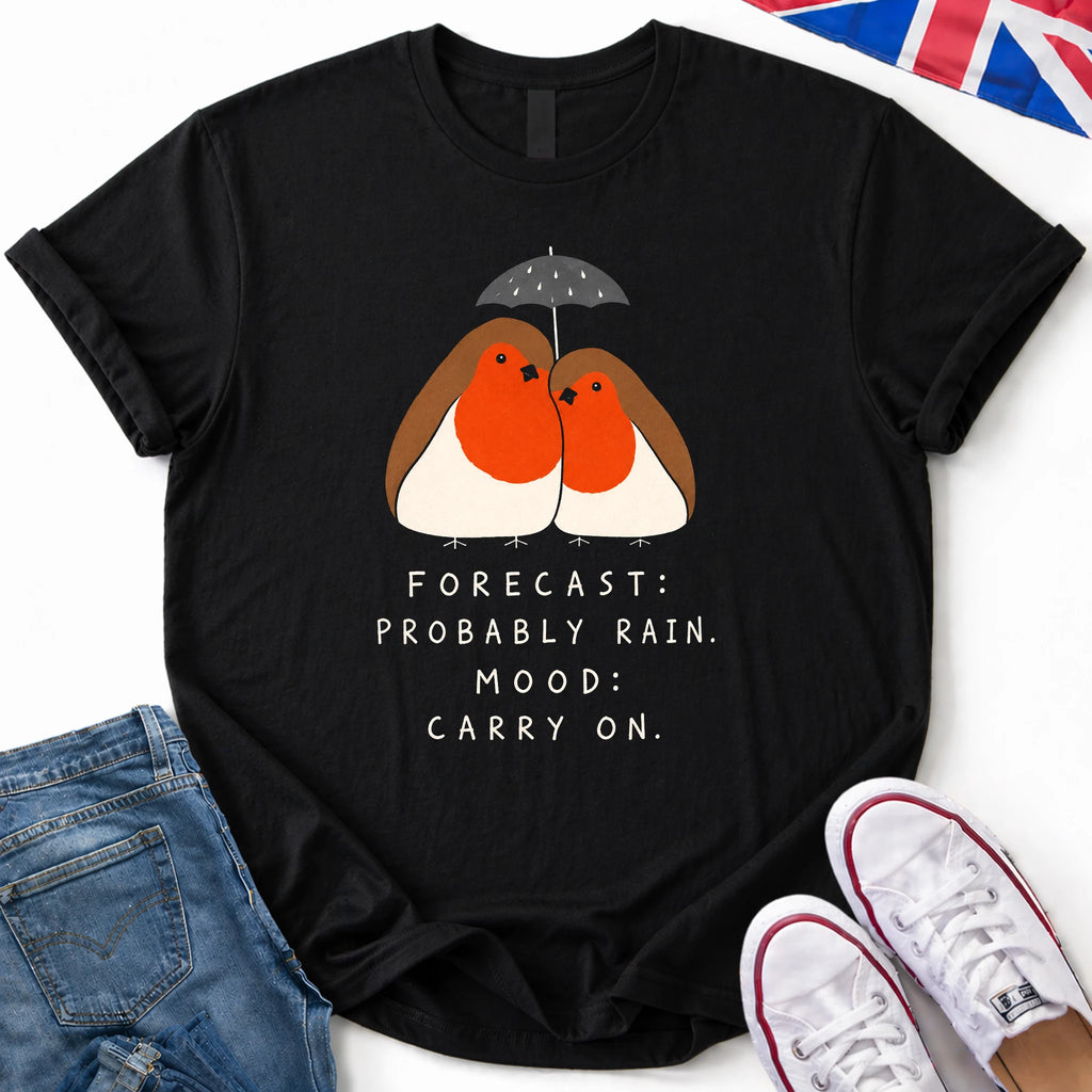 Two Robins Under Umbrella T-Shirt