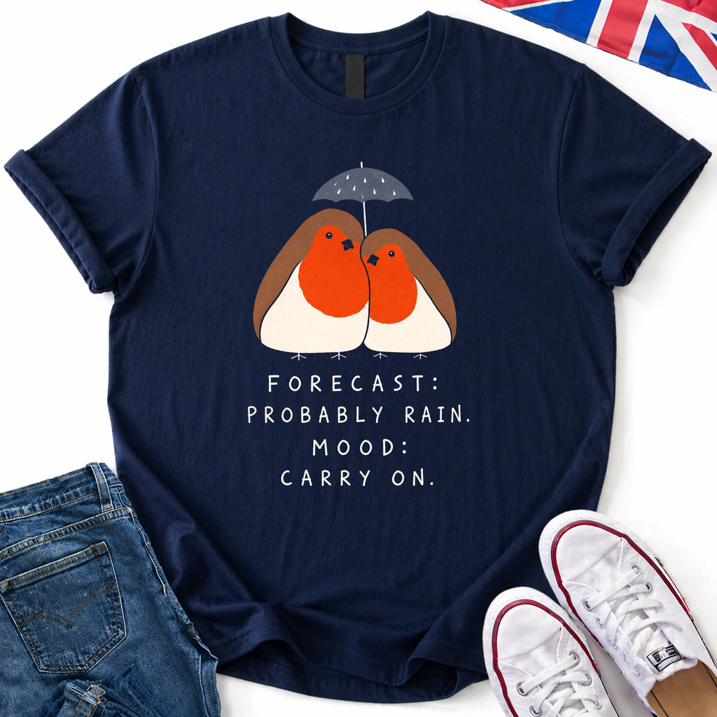 Two Robins Under Umbrella T-Shirt