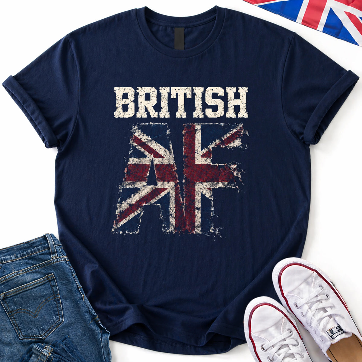 British AF Distressed T-Shirt